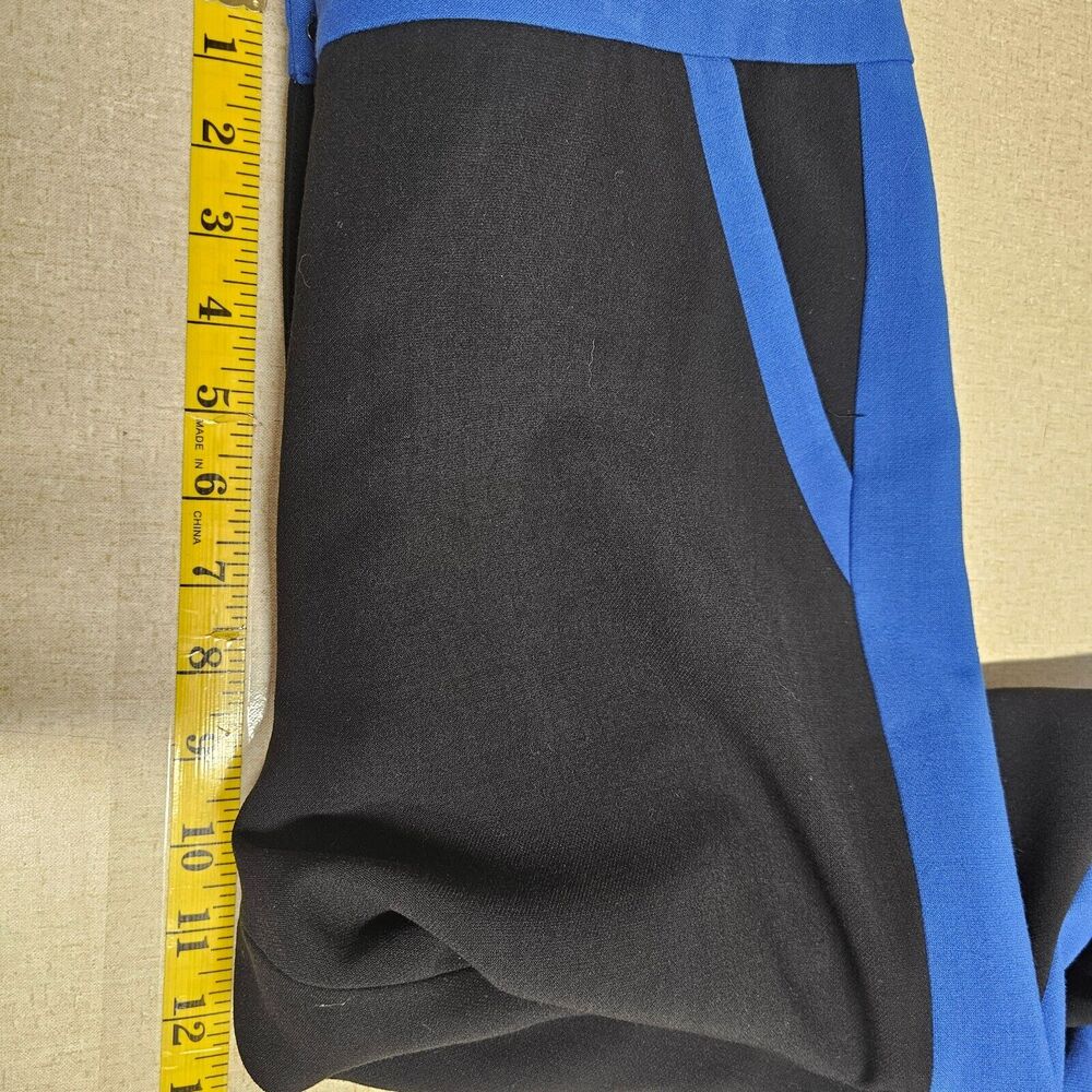Halogen Womens Sz 10 Tuxedo Strip Dress Pants Black Blue Goth Professional - Picture 7 of 8